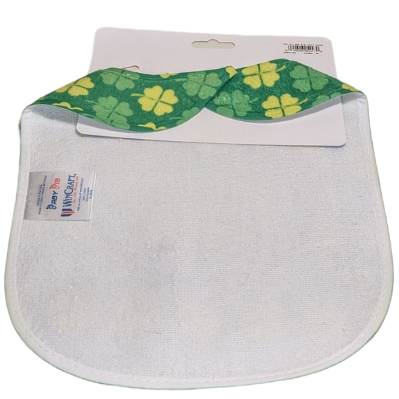 Wincraft Lucky Charm Green & Yellow Shamrock Clover Irish All Pro Baby Bib NWT - Picture 7 of 8